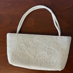 Bonnie's White Beaded Vintage made in Hong Kong